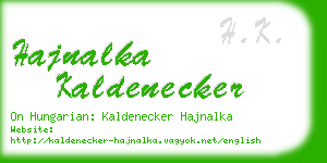 hajnalka kaldenecker business card